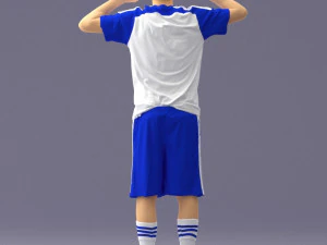 000317 Male Soccer Player with Hands by Head 1114 3D Model