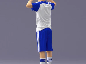 000317 Male Soccer Player with Hands by Head 1114 3D Model