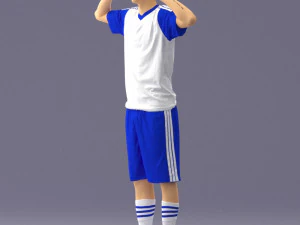 000317 Male Soccer Player with Hands by Head 1114 3D Model