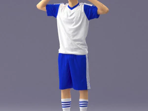 000317 Male Soccer Player with Hands by Head 1114 3D Model