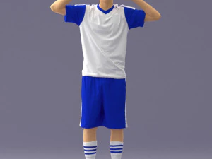 000317 Male Soccer Player with Hands by Head 1114 3D Model