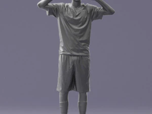 000317 Male Soccer Player with Hands by Head 1114 3D Model