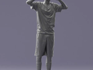 000317 Male Soccer Player with Hands by Head 1114 3D Model
