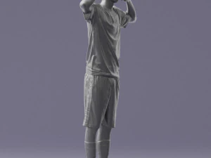 000317 Male Soccer Player with Hands by Head 1114 3D Model