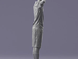 000317 Male Soccer Player with Hands by Head 1114 3D Model