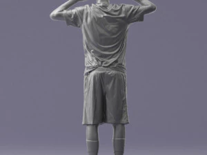 000317 Male Soccer Player with Hands by Head 1114 3D Model