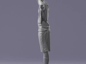 000317 Male Soccer Player with Hands by Head 1114 3D Model