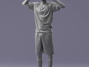 000317 Male Soccer Player with Hands by Head 1114 3D Model