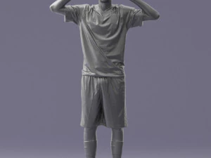 000317 Male Soccer Player with Hands by Head 1114 3D Model
