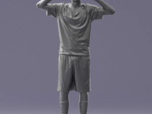 000317 Male Soccer Player with Hands by Head 1114 3D Model