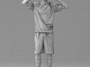 000317 Male Soccer Player with Hands by Head 1114 3D Model