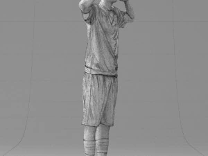 000317 Male Soccer Player with Hands by Head 1114 3D Model