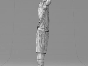 000317 Male Soccer Player with Hands by Head 1114 3D Model