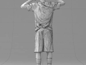 000317 Male Soccer Player with Hands by Head 1114 3D Model