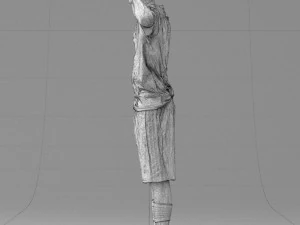 000317 Male Soccer Player with Hands by Head 1114 3D Model