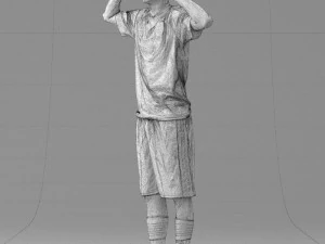 000317 Male Soccer Player with Hands by Head 1114 3D Model