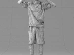 000317 Male Soccer Player with Hands by Head 1114 3D Model