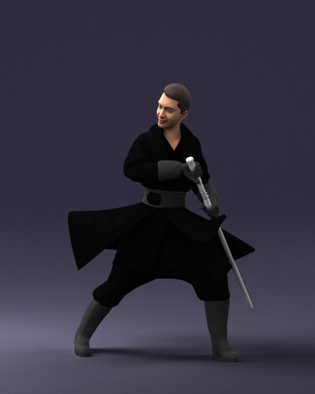jedi man cosplay 0820 3D 모델 .c4d .max .obj .3ds .fbx .stl .blend 