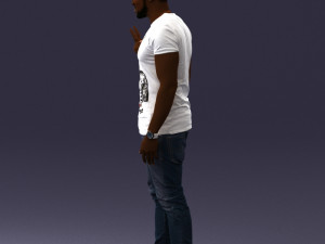 000177 Man Making Peace Sign 0902 3D Model