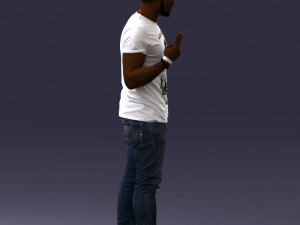 black man peace pose 0902 3d print ready 3D 프린트 모델
