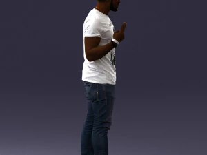 000177 Homem fazendo sinal de paz 0902 3dp Modelo de Impressão 3D