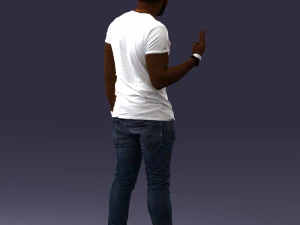 000177 Homem fazendo sinal de paz 0902 3dp Modelo de Impressão 3D