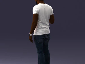 000177 Homem fazendo sinal de paz 0902 3dp Modelo de Impressão 3D