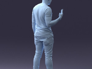 black man peace pose 0902 3d print ready 3D 프린트 모델