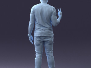 black man peace pose 0902 3d print ready 3D 프린트 모델