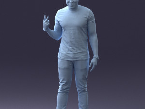 black man peace pose 0902 3d print ready 3D 프린트 모델