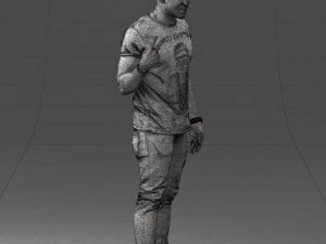 000177 Homem fazendo sinal de paz 0902 3dp Modelo de Impressão 3D