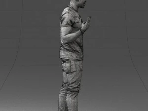 000177 Homem fazendo sinal de paz 0902 3dp Modelo de Impressão 3D