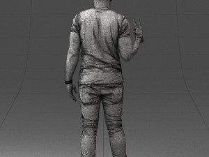 black man peace pose 0902 3d print ready 3D 프린트 모델
