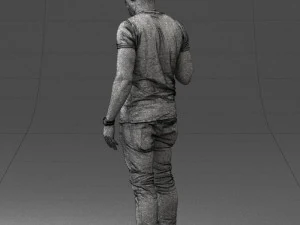 000177 Homem fazendo sinal de paz 0902 3dp Modelo de Impressão 3D
