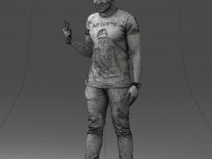 black man peace pose 0902 3d print ready 3D 프린트 모델