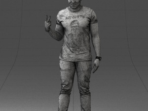 black man peace pose 0902 3d print ready 3D 프린트 모델