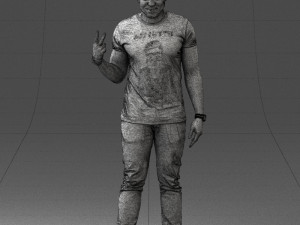 black man peace pose 0902 3d print ready 3D 프린트 모델