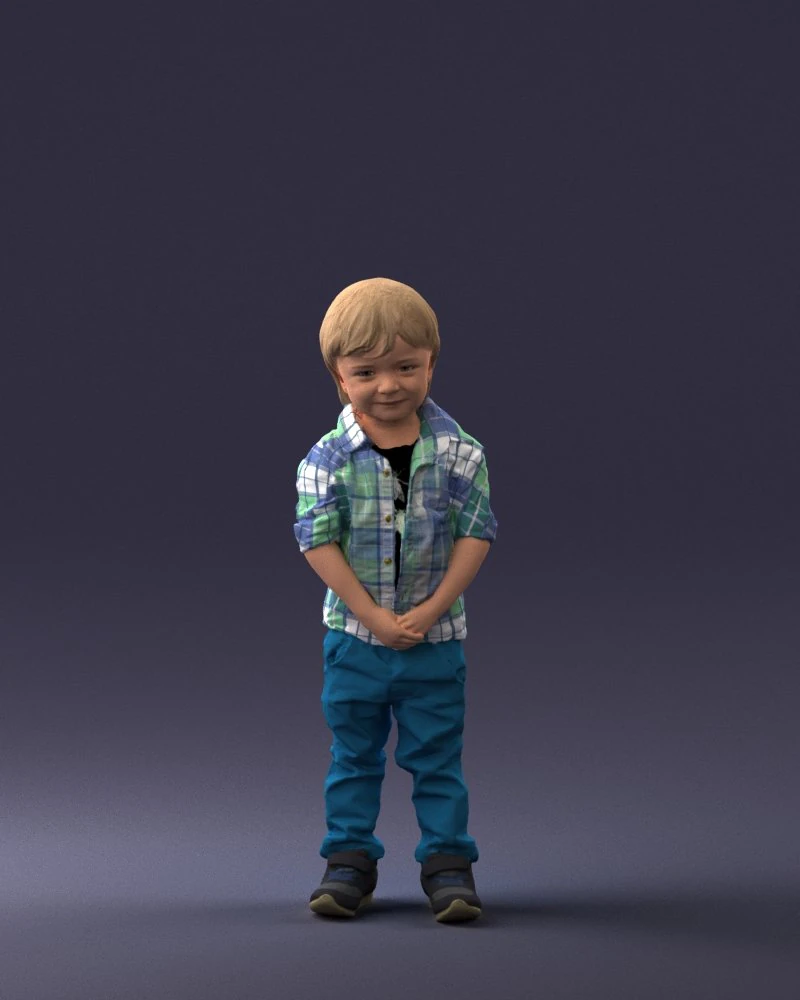 000144 Lachende jonge jongen 0702 3dp 3D printmodel .c4d .max .obj .3ds .fbx .stl .blend 