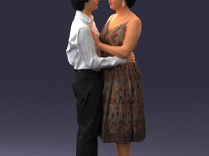 000140 Romantic Couple Embrace 0620 3D Model