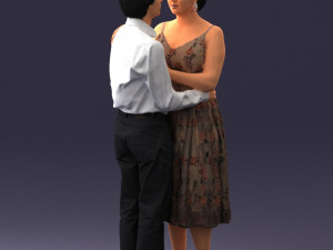 000140 Romantic Couple Embrace 0620 Modello 3D