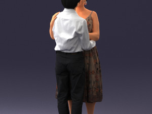 000140 Romantic Couple Embrace 0620 Modello 3D