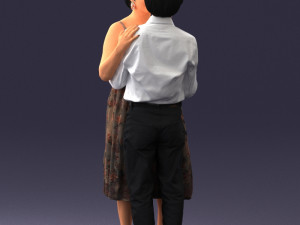 000140 Romantic Couple Embrace 0620 Modello 3D