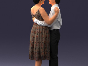 000140 Romantic Couple Embrace 0620 Modello 3D