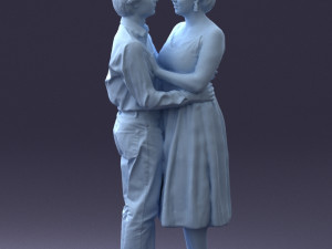 000140 Romantic Couple Embrace 0620 Modello 3D