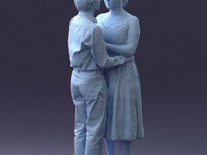000140 Romantic Couple Embrace 0620 Modello 3D