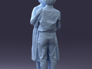 000140 Romantic Couple Embrace 0620 Modello 3D
