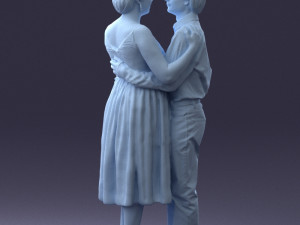 000140 Romantic Couple Embrace 0620 Modello 3D