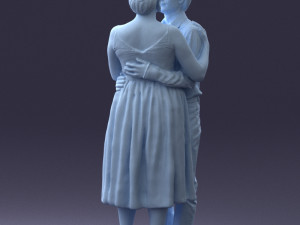 000140 Romantic Couple Embrace 0620 Modello 3D
