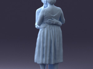 000140 Romantic Couple Embrace 0620 Modello 3D