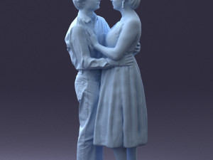 000140 Romantic Couple Embrace 0620 Modello 3D